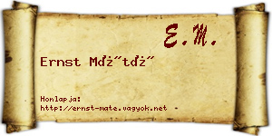 Ernst Máté névjegykártya